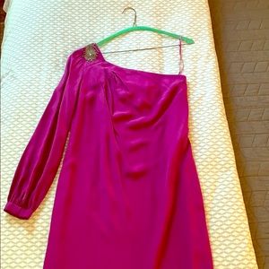 Trina Turk one shoulder silk dress, size 4